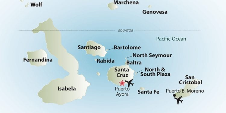 Galapagos Islands map Contours Travel