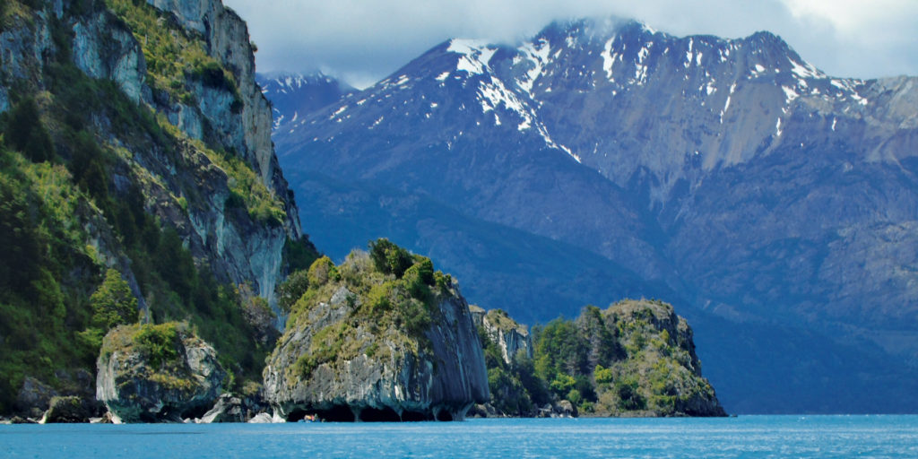 Chile Patagonia Carretera Austral marble caves from afar