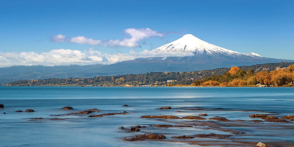 Chile Patagonia Lakes Lago Villarrica Contours Travel