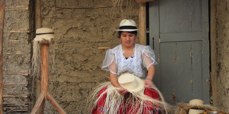 Lady in Ecuador making Panama Hat Contours Travel