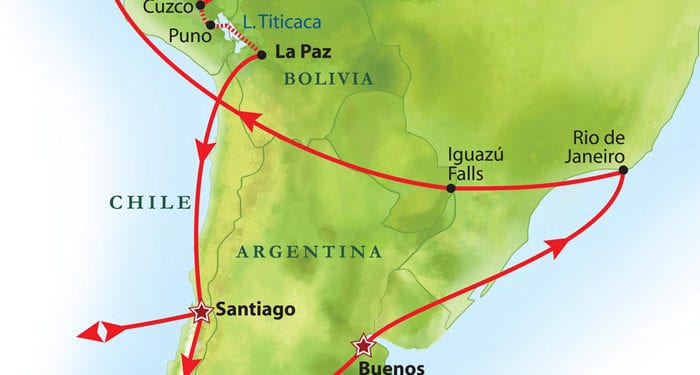 Map Discover South America Contours Travel