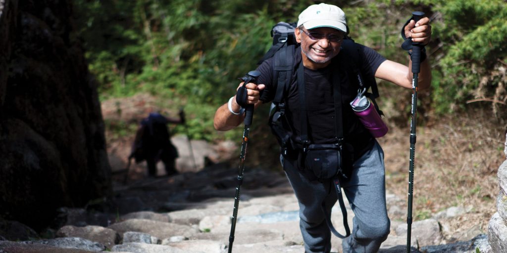Adventurous traveller exploring the Inca Trail.
