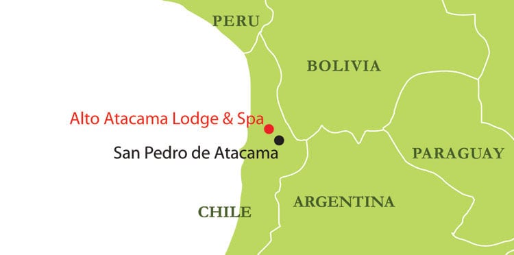 Map of Alto Atacama Hotel Contours Travel