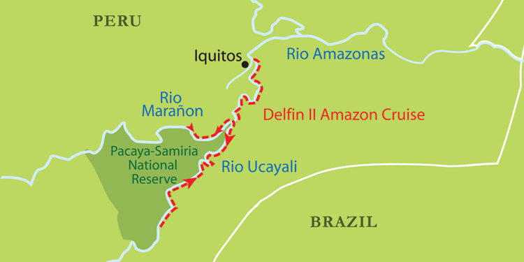 Map Delfin Amazon Cruise Contours Travel