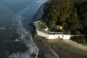 Brazil-Gondwana-aerial view Fortress N. Sra dos Prazeres - Ilha do Mel