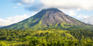 Dramatic view of Arenal Volcano in Costa Rica.