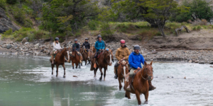 Horseback riding experience near EcoCamp Patagonia.