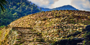 Close-up of intricate stonework at Ciudad Perdida, Colombia.