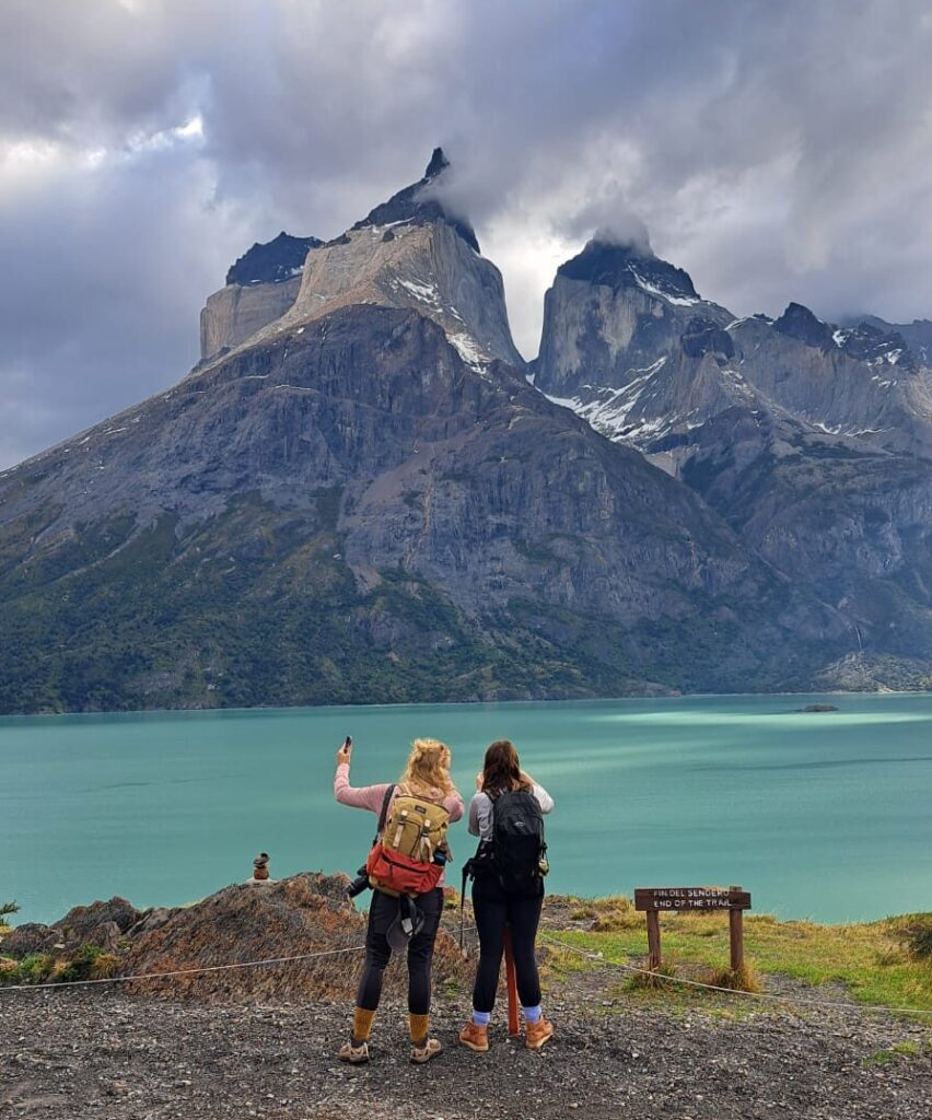 Nordenskjold Lake in Torres del Paine National Park, Chile. The lake is surrounded by mountains and glaciers.