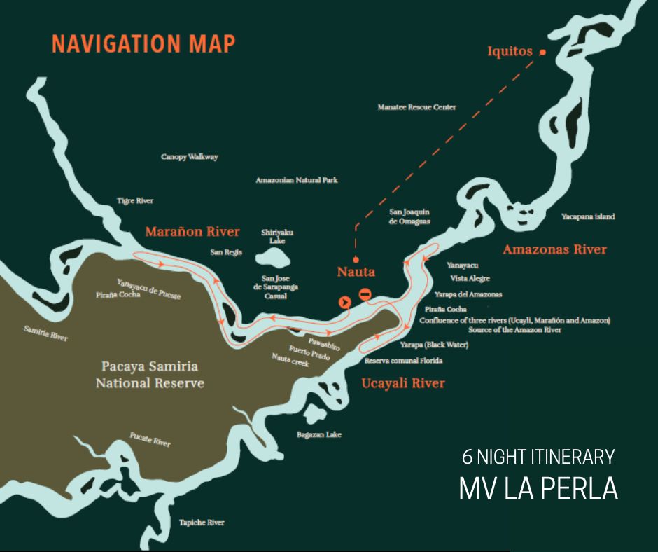 MV La Perla map of the Amazon River