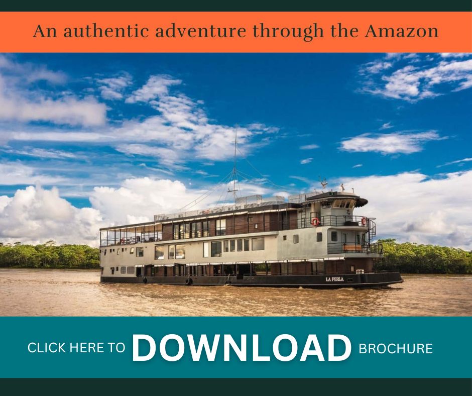 MV La Perla ship brochure on the Amazon River