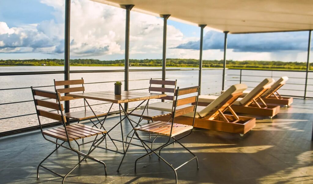MV La Perla ship upper deck on the Amazon River