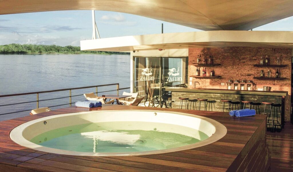A gallery of images of MV Zafiro by Jungle Experiences showing ship and shipboard life.