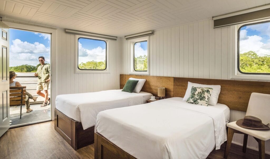 MV La Perla ship cabin on the Amazon River