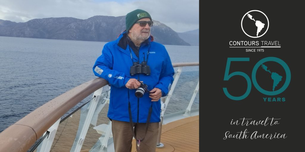 An image of Ted Dziadkiewicz from Contours Travel Australia aboard Aurora Expeditions ship Sylvia Earle in Antarctica.