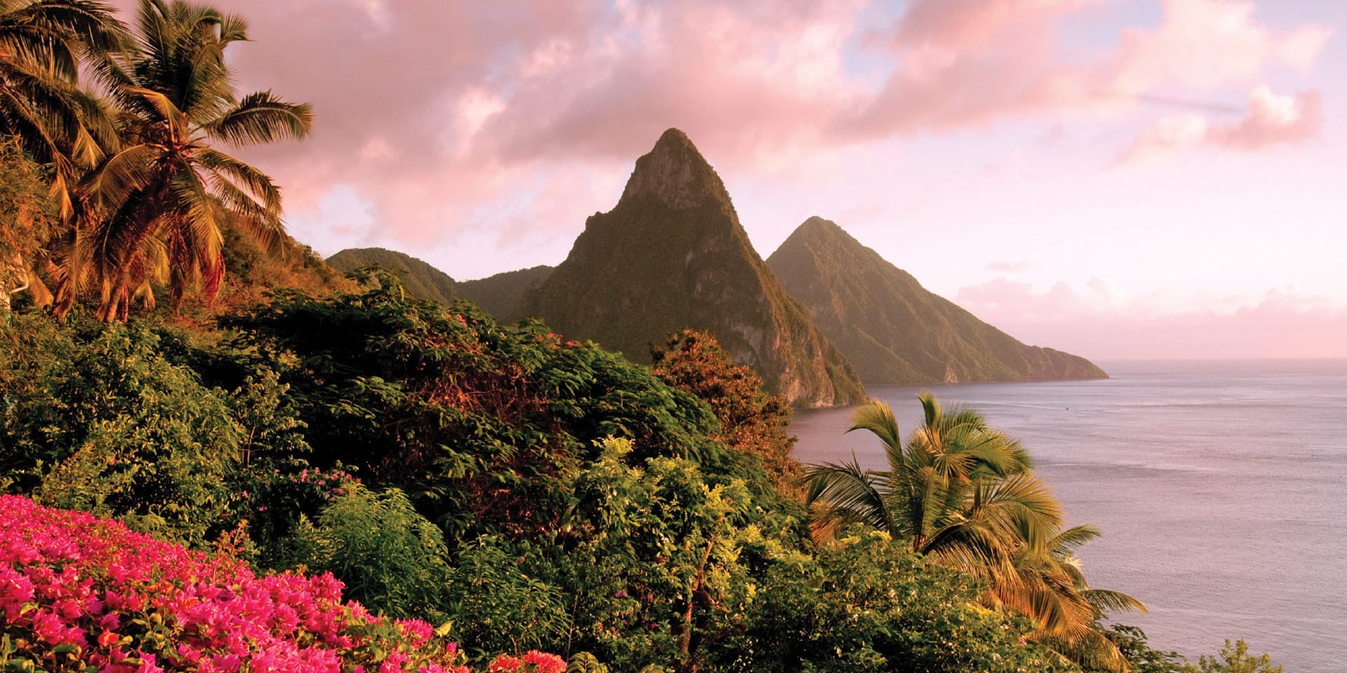 StLucia Pitons sunset