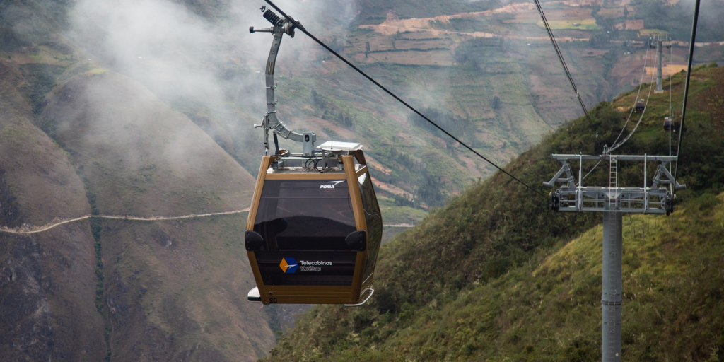 Cable car access to the Kuelap ruins in Chachapoyas Peru
